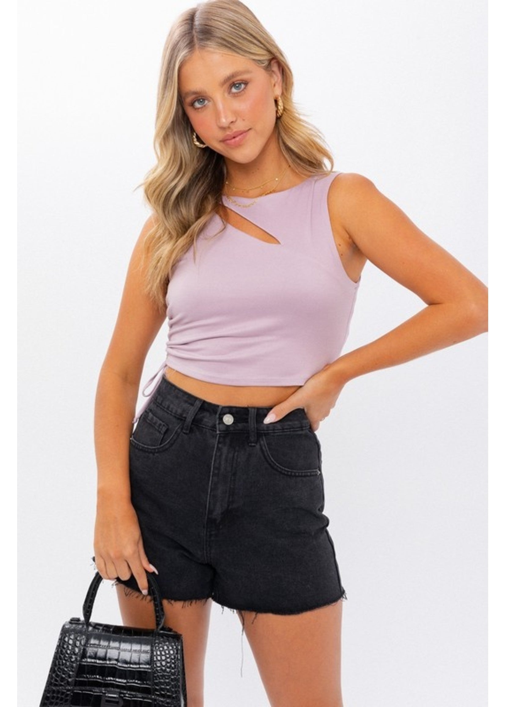 Lilac Ruched Tank Top