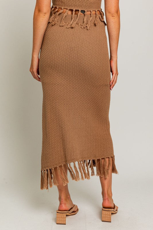 Catalina Island Tassel Midi Skirt