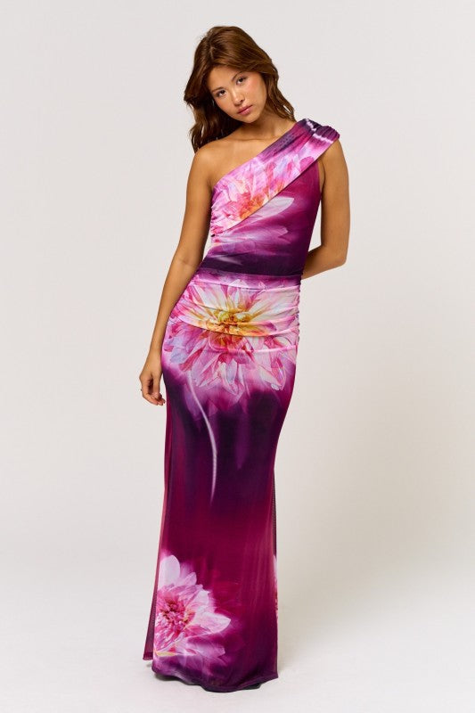 Wild Orchid One-Shoulder Maxi Dress