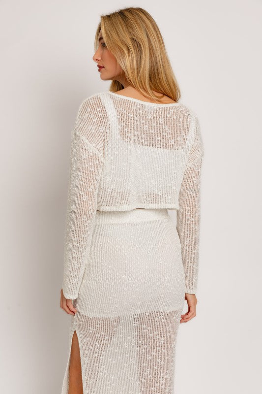 Cocoa Island Long Sleeve Crop Top - Extra Small