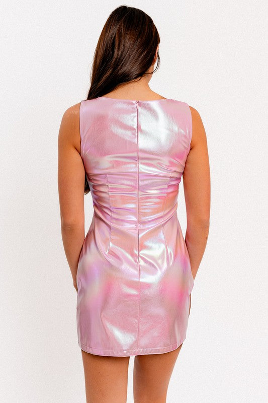 'Chella Romance Metallic Mini Dress