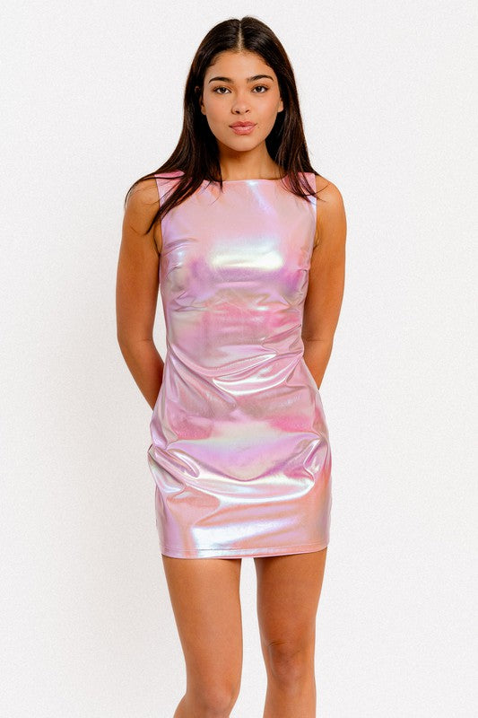 'Chella Romance Metallic Mini Dress
