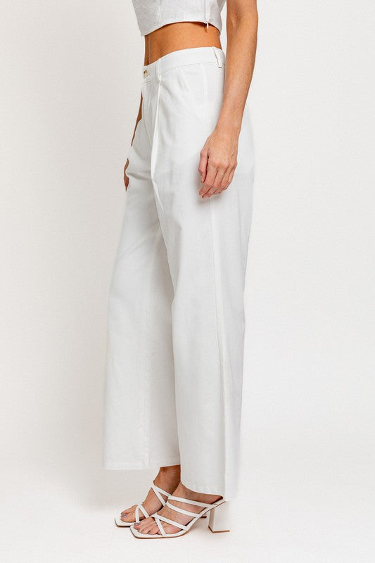 Capri Luxe Wide Leg Linen Pants