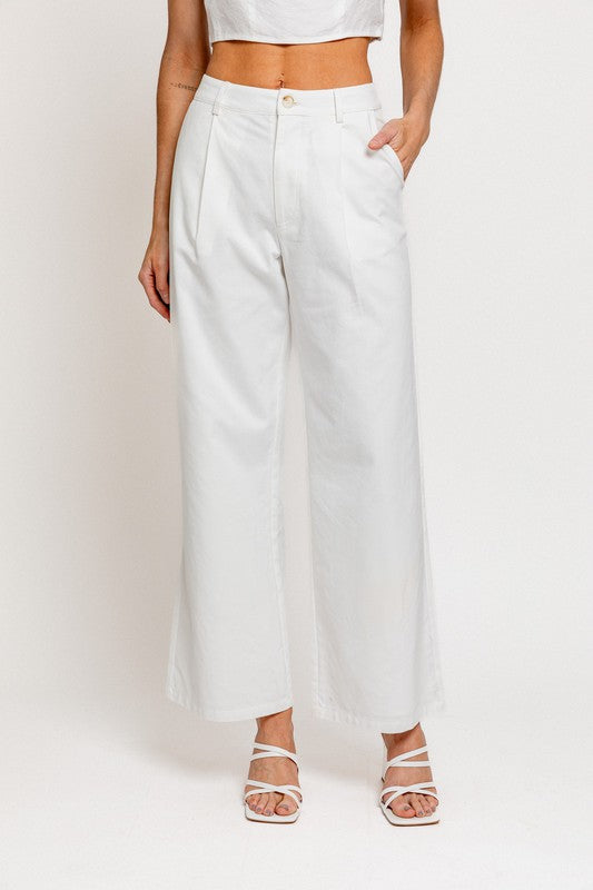 Capri Luxe Wide Leg Linen Pants