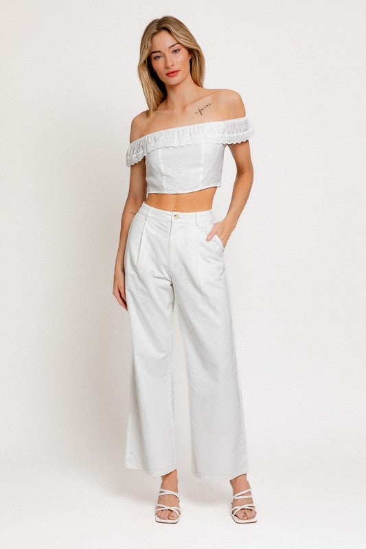 Capri Luxe Wide Leg Linen Pants