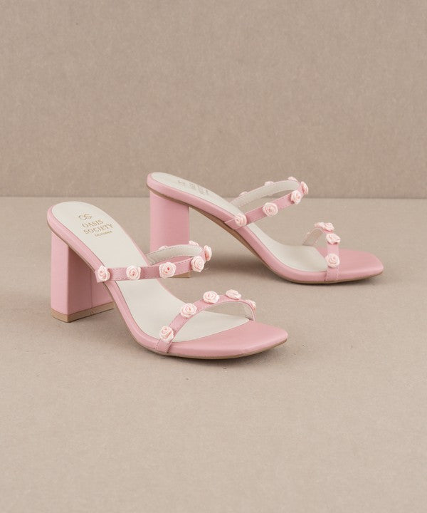 Nia Rosette Adorned Heeled Sandal