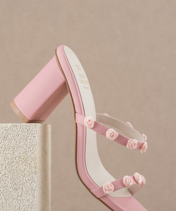 Nia Rosette Adorned Heeled Sandal
