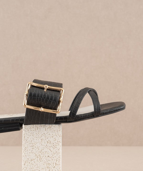 Vacation Buckle Slide Flat Sandal