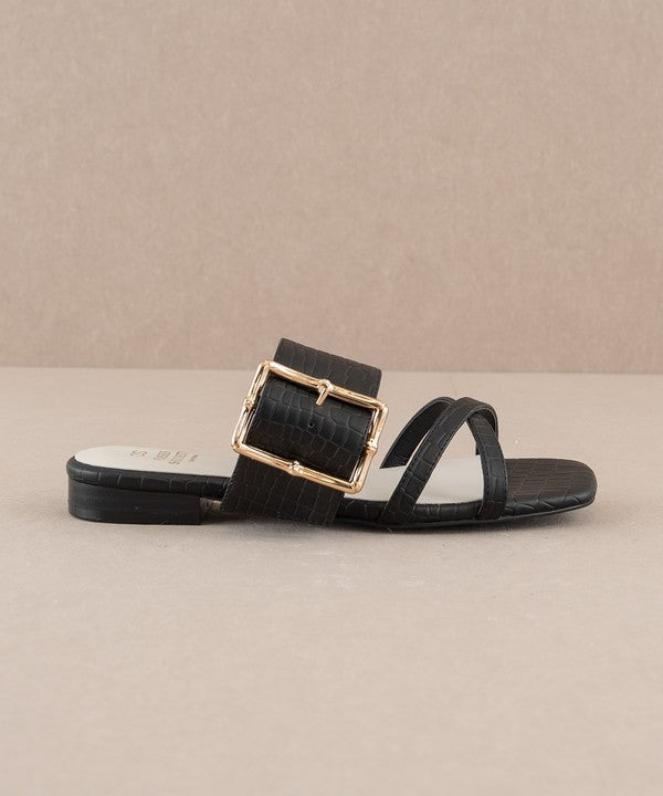 Vacation Buckle Slide Flat Sandal