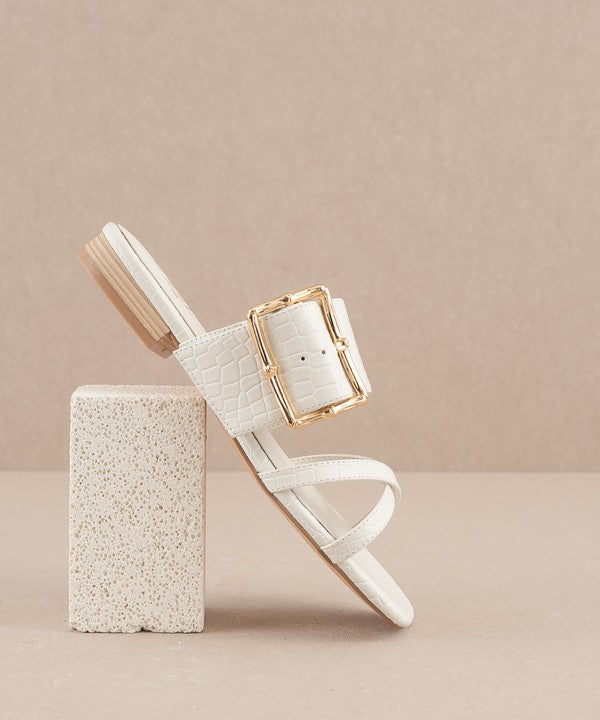 Vacation Buckle Slide Flat Sandal