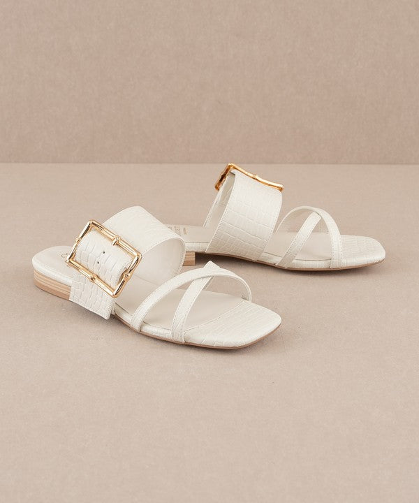 Vacation Buckle Slide Flat Sandal