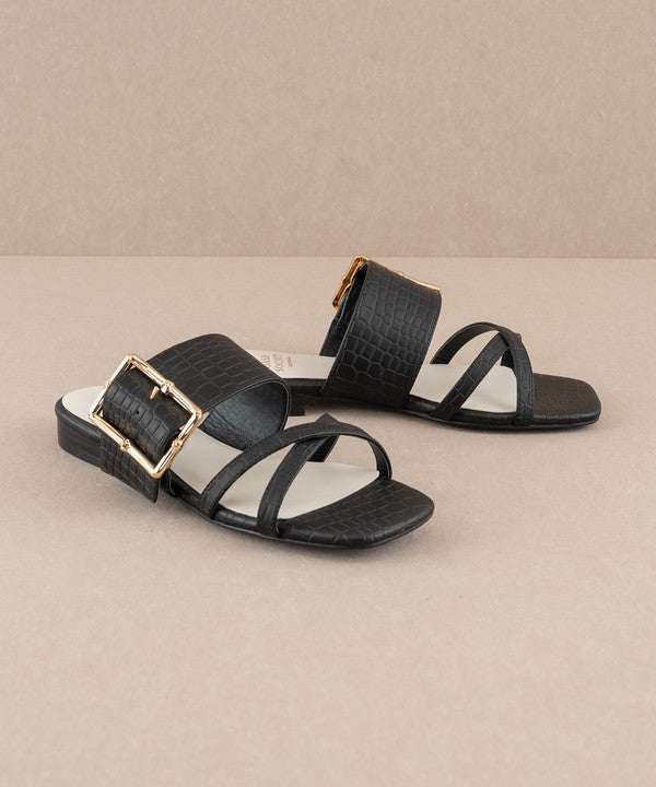 Vacation Buckle Slide Flat Sandal