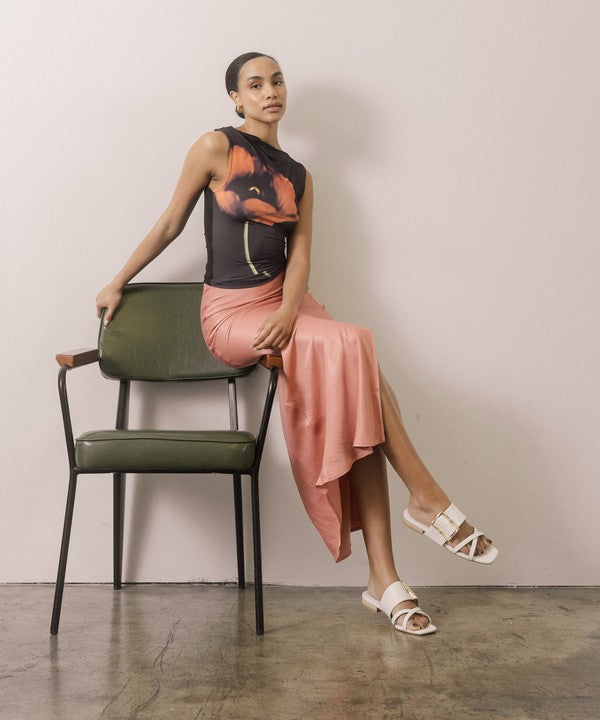 Vacation Buckle Slide Flat Sandal