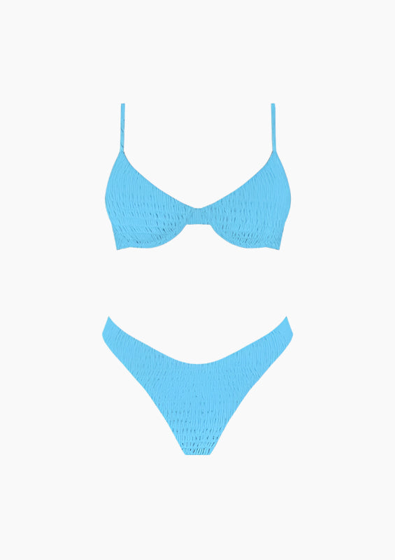 Aqua Destiny Smocked Bikini