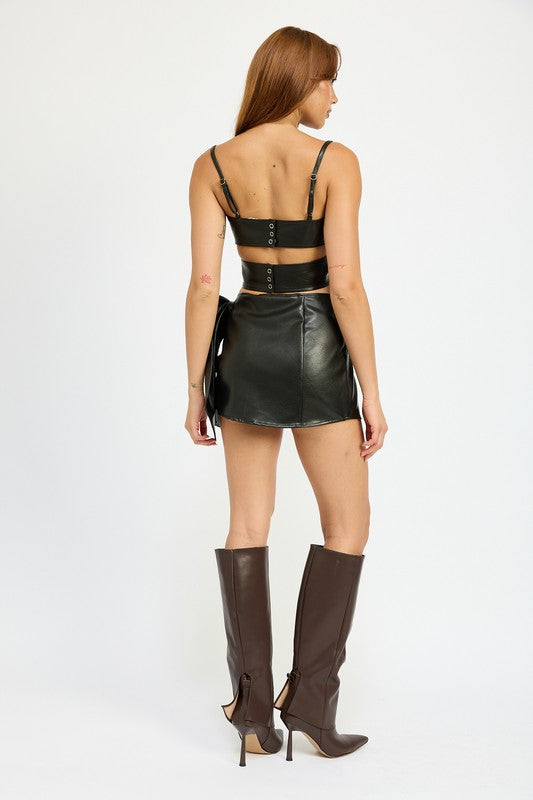 Afterparty Faux Leather Corset Top