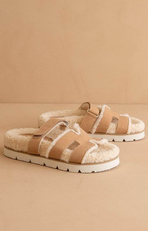Adelene Sherpa Lined H-Strap Sandal
