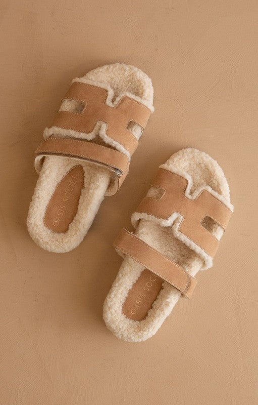 Adelene Sherpa Lined H-Strap Sandal
