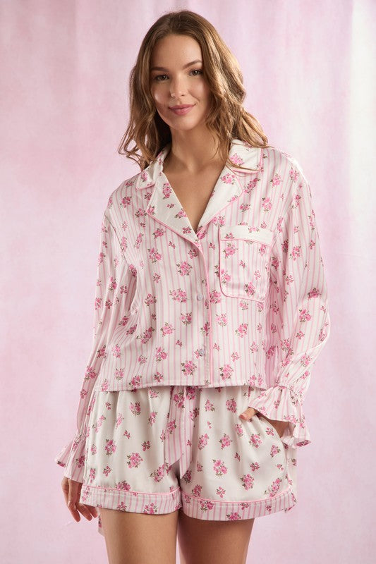 Love Shack Satin Pajama Top