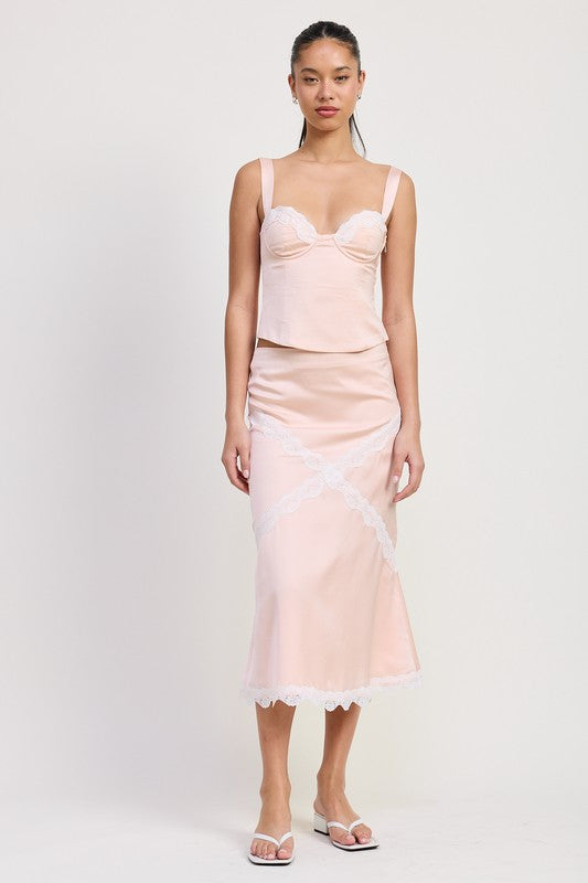 Love Language Satin Lace Top