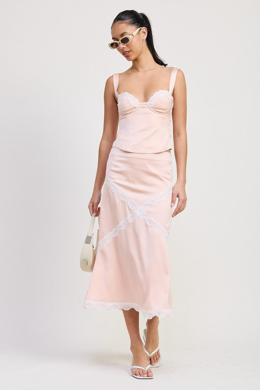 Love Language Satin Lace Top