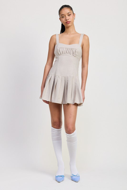 Celine Pleated Mini Dress