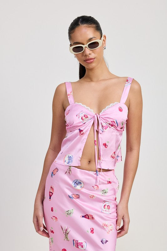 Le Marché Satin Flyaway Top