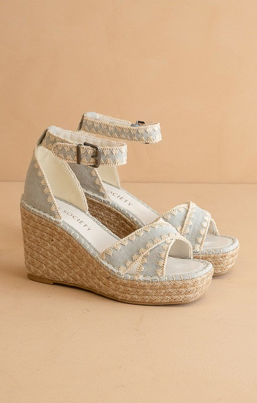 Saddler Raffia Wedge Sandal