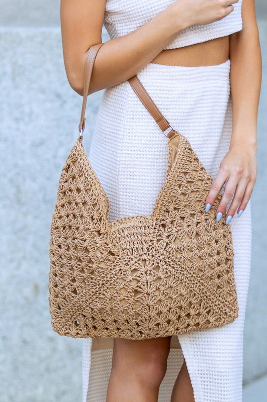 Full of Sunshine Woven Straw Shoulder Bag