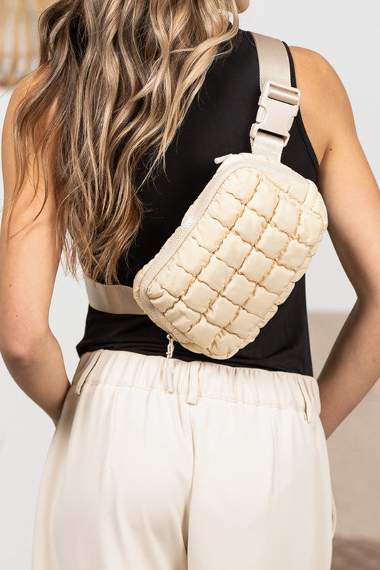Evyn Quilted Puffer Sling Bag