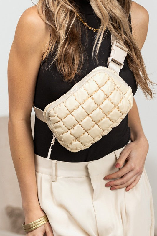 Evyn Quilted Puffer Sling Bag