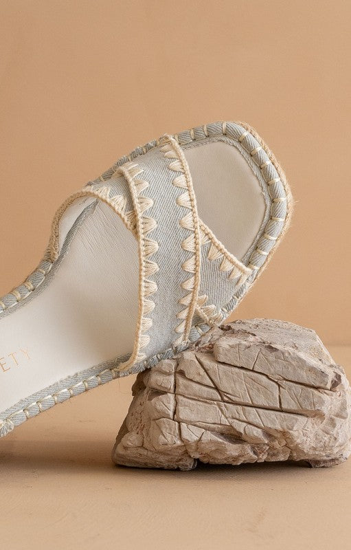 Saddler Raffia Wedge Sandal