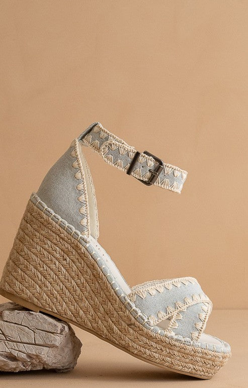 Saddler Raffia Wedge Sandal