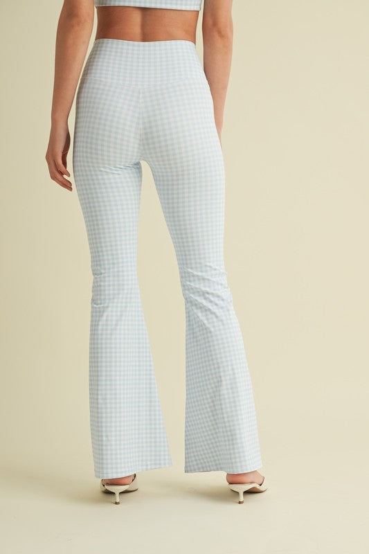 Gingham Soft Sculpt V-Waist Flare Pants