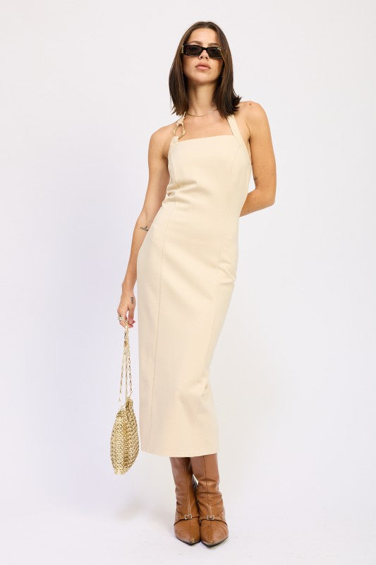 Buttercream Halter Midi Dress
