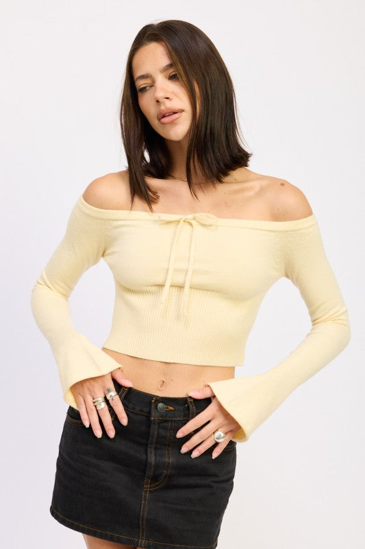 Buttercream Off Shoulder Cropped Top
