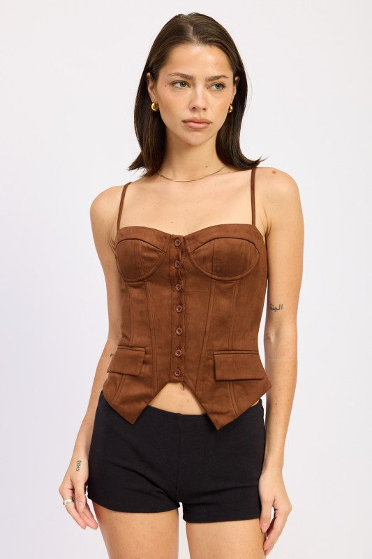 Espresso Glow Bustier Top