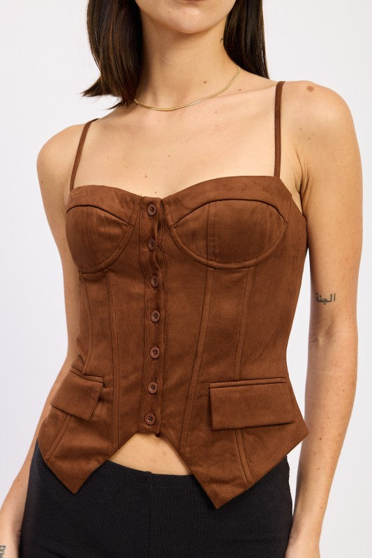 Espresso Glow Bustier Top