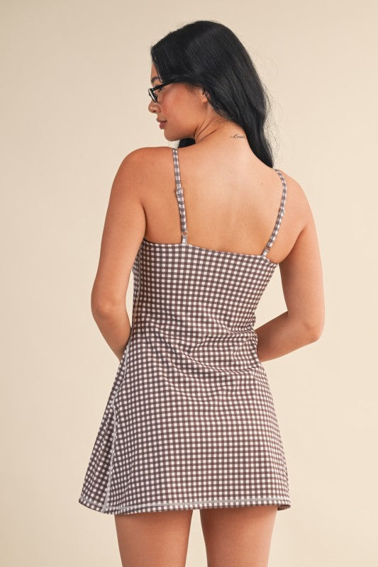 Gingham Sweetheart Soft Sculpt Mini Dress