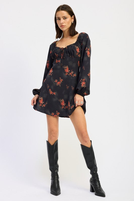 Harlow Floral Satin Mini Dress