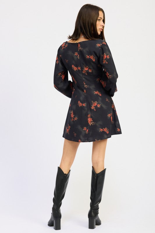Harlow Floral Satin Mini Dress