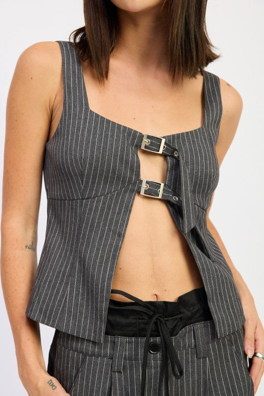 City Line Buckle Corset Top