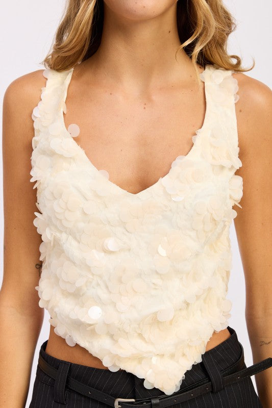 Ciel Textured Sequin Top