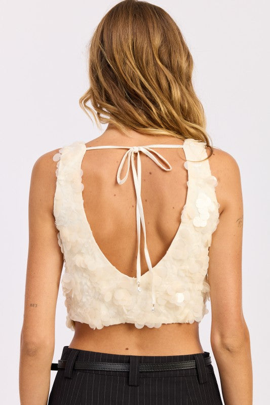 Ciel Textured Sequin Top