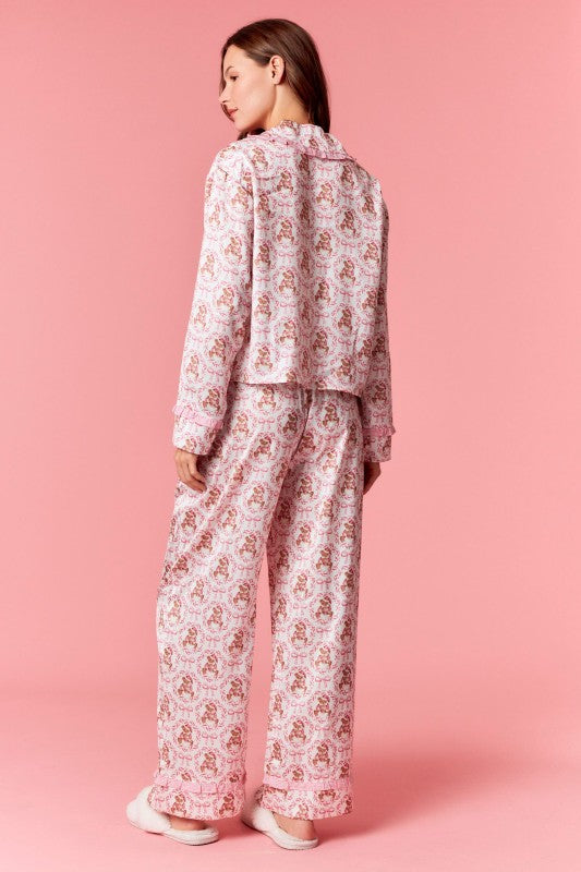 Bear & Bow Satin Pajama Top