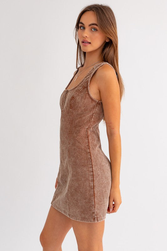 Coffee Shop Date Corduroy Mini Dress