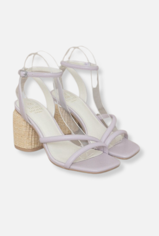 Alaia Strappy Raffia Heeled Sandal