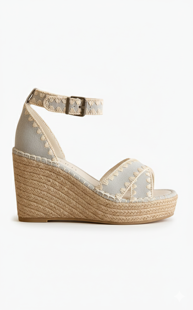 Saddler Raffia Wedge Sandal